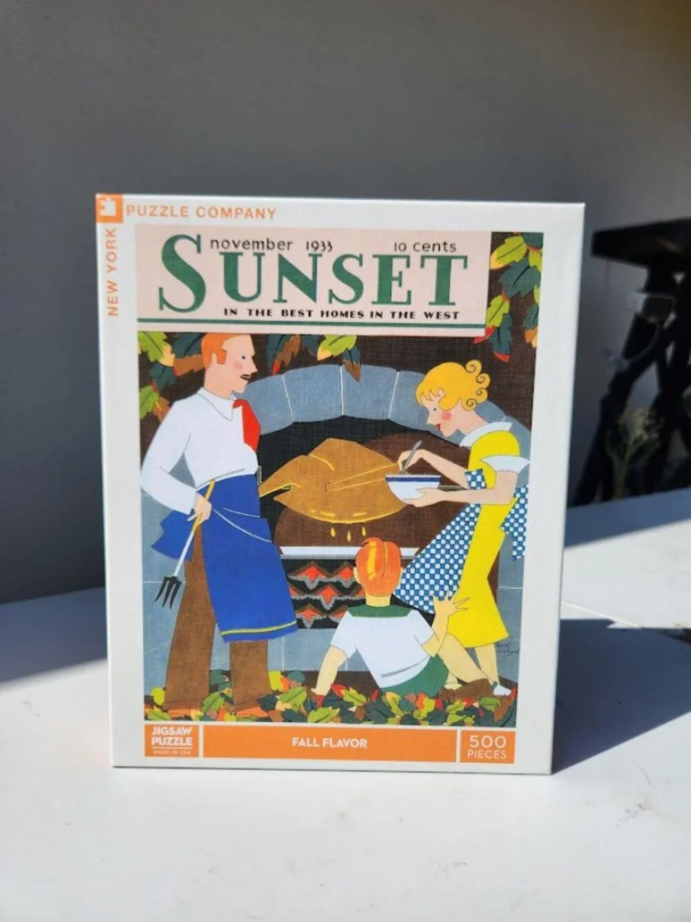 500 Piece New York Puzzle Company Jigsaw Puzzle Fall Flavor Vintage Sunset Magaz